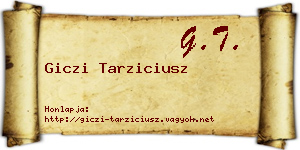 Giczi Tarziciusz névjegykártya